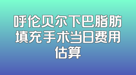 呼伦贝尔下巴脂肪填充手术当日费用估算