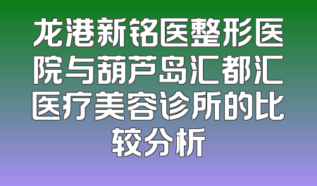 龙港新铭医整形医院与葫芦岛汇都汇医疗美容诊所的比较分析