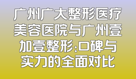广州广大整形医疗美容医院与广州壹加壹整形：口碑与实力的全面对比