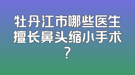 牡丹江市哪些医生擅长鼻头缩小手术？