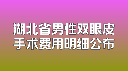 湖北省男性双眼皮手术费用明细公布