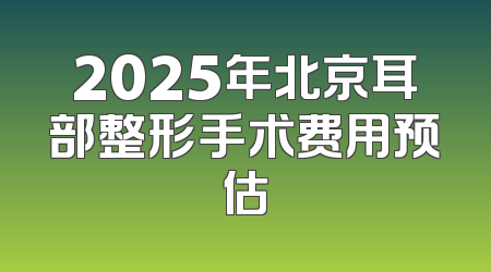 2025年北京耳部整形手术费用预估