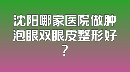 沈阳哪家医院做肿泡眼双眼皮整形好？