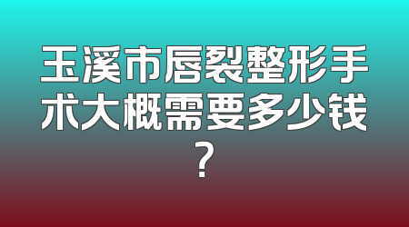 玉溪市唇裂整形手术大概需要多少钱？