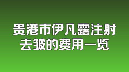 贵港市伊凡露注射去皱的费用一览