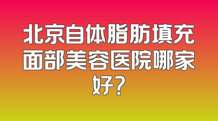 北京自体脂肪填充面部美容医院哪家好？