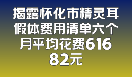 揭露怀化市精灵耳假体费用清单六个月平均花费61682元