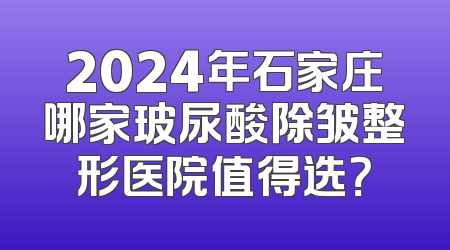 2024年石家庄哪家玻尿酸除皱整形医院值得选？