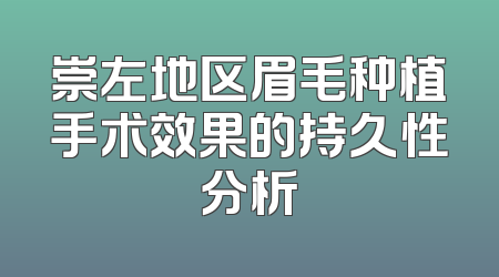 崇左地区眉毛种植手术效果的持久性分析