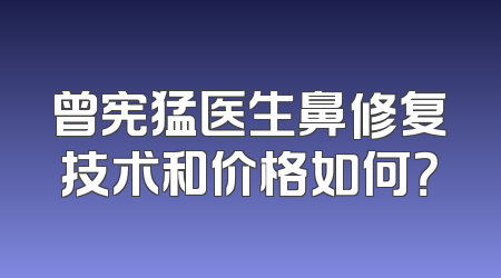 曾宪猛医生鼻修复技术和价格如何？