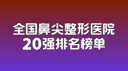 全国鼻尖整形医院20强排名榜单