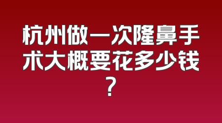杭州做一次隆鼻手术大概要花多少钱？