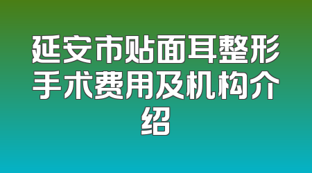 延安市贴面耳整形手术费用及机构介绍