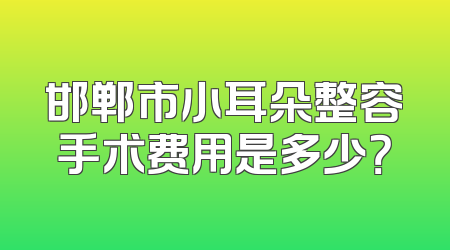邯郸市小耳朵整容手术费用是多少？