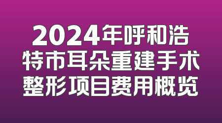2024年呼和浩特市耳朵重建手术整形项目费用概览