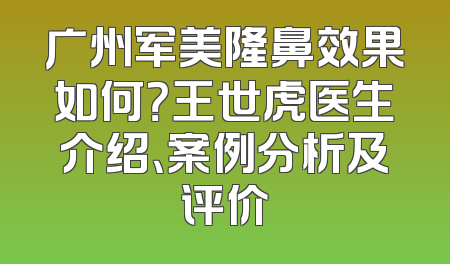 广州军美隆鼻效果如何？王世虎医生介绍、案例分析及评价