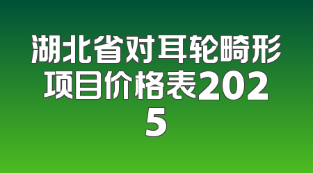 湖北省对耳轮畸形项目价格表2025