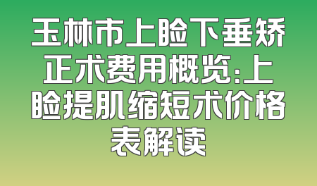 玉林市上睑下垂矫正术费用概览：上睑提肌缩短术价格表解读
