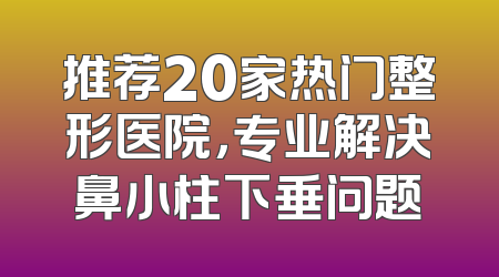 推荐20家热门整形医院，专业解决鼻小柱下垂问题