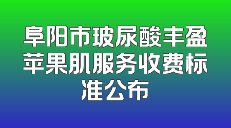 阜阳市玻尿酸丰盈苹果肌服务收费标准公布