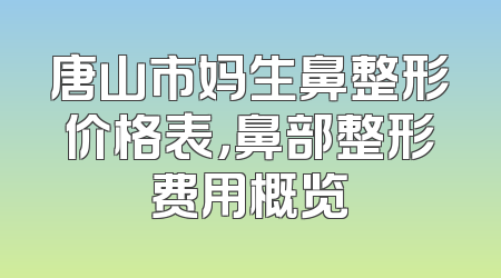 唐山市妈生鼻整形价格表，鼻部整形费用概览