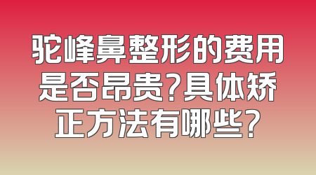 驼峰鼻整形的费用是否昂贵？具体矫正方法有哪些？