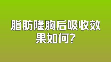 脂肪隆胸后吸收效果如何？