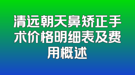 清远朝天鼻矫正手术价格明细表及费用概述