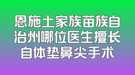 恩施土家族苗族自治州哪位医生擅长自体垫鼻尖手术