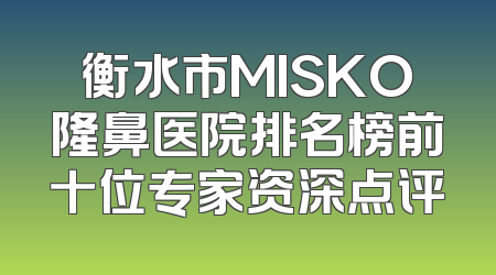 衡水市MISKO隆鼻医院排名榜前十位专家资深点评