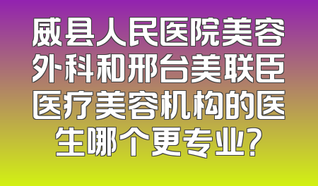 威县人民医院美容外科和邢台美联臣医疗美容机构的医生哪个更专业？