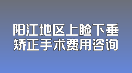 阳江地区上睑下垂矫正手术费用咨询