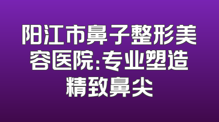 阳江市鼻子整形美容医院：专业塑造精致鼻尖