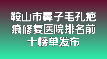 鞍山市鼻子毛孔疤痕修复医院排名前十榜单发布