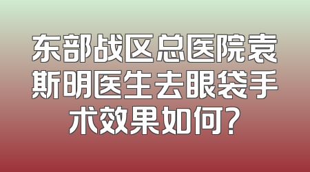 东部战区总医院袁斯明医生去眼袋手术效果如何？