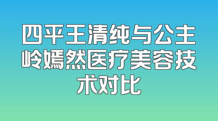 四平王清纯与公主岭嫣然医疗美容技术对比
