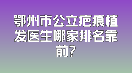 鄂州市公立疤痕植发医生哪家排名靠前？