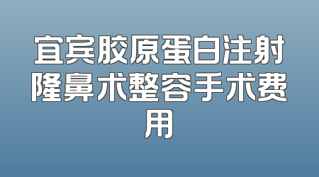 宜宾胶原蛋白注射隆鼻术整容手术费用