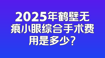 2025年鹤壁无痕小眼综合手术费用是多少？
