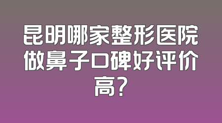 昆明哪家整形医院做鼻子口碑好评价高？