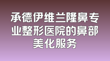 承德伊维兰隆鼻专业整形医院的鼻部美化服务