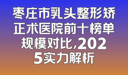 枣庄市乳头整形矫正术医院前十榜单规模对比，2025实力解析