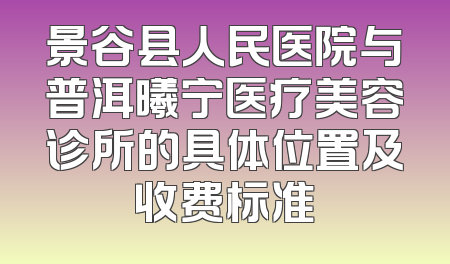 景谷县人民医院与普洱曦宁医疗美容诊所的具体位置及收费标准