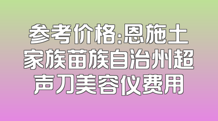 参考价格：恩施土家族苗族自治州超声刀美容仪费用