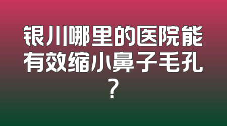 银川哪里的医院能有效缩小鼻子毛孔？