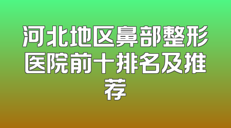 河北地区鼻部整形医院前十排名及推荐