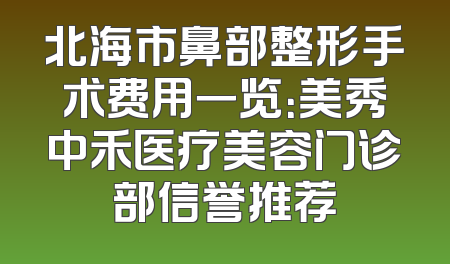 北海市鼻部整形手术费用一览：美秀中禾医疗美容门诊部信誉推荐