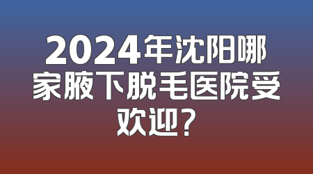 2024年沈阳哪家腋下脱毛医院受欢迎？