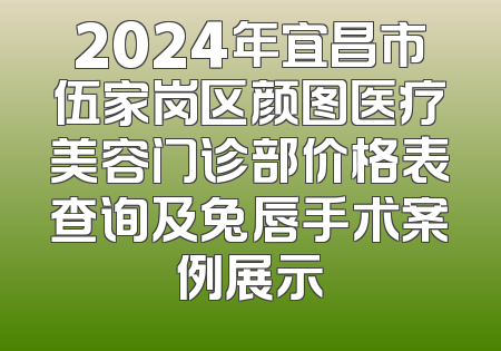 2024年宜昌市伍家岗区颜图医疗美容门诊部价格表查询及兔唇手术案例展示