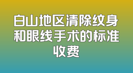 白山地区清除纹身和眼线手术的标准收费